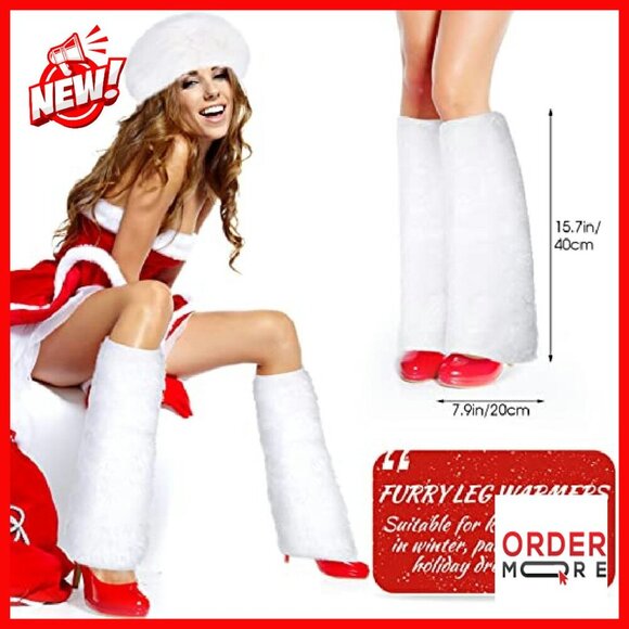 Faux Fur Headband Set with Wrist and Leg Warmers Winter Accessories - Picture 7 of 8